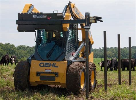 skid steer post driver danuser|danuser fence post drivers.